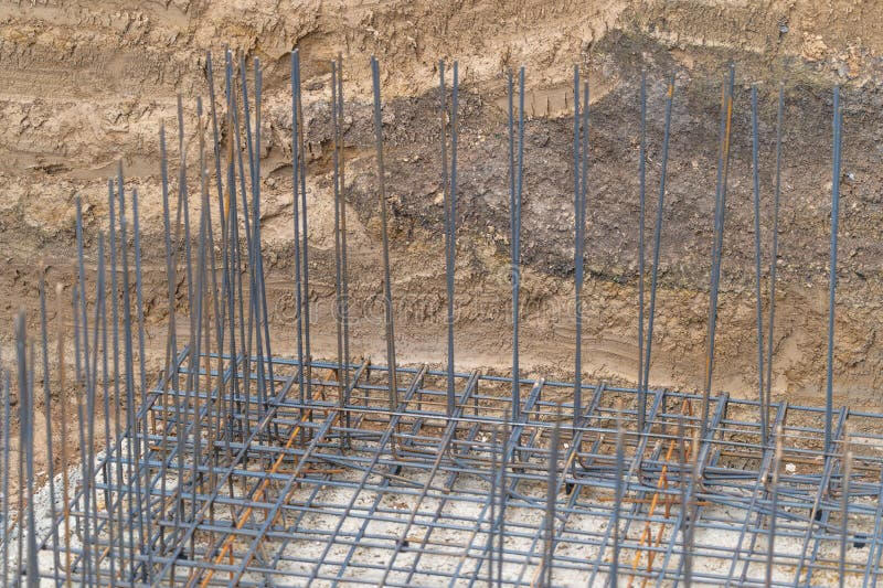 Rebar on a foundation